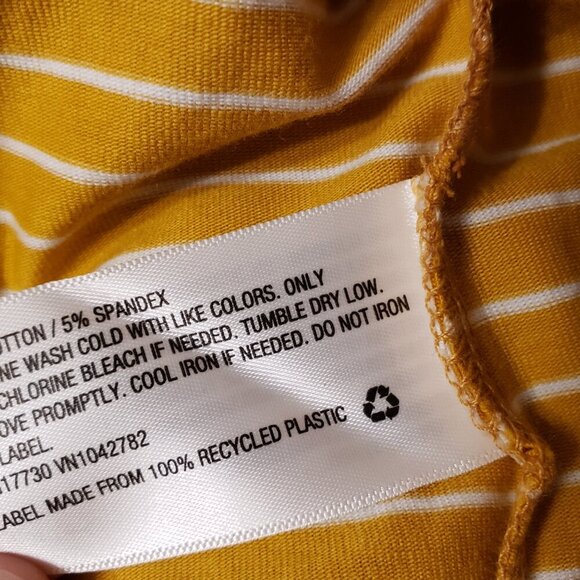 Square Neck Stripped Tee Split Hem Women's Plus Size 2X 20W or 22W - Picture 9 of 9